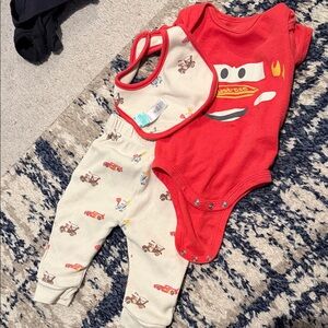 Disney Red and Cream Cars Bodysuit Set
